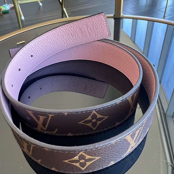 Louis Vuitton belt | LV Initiales 30mm Reversible Belt size 80 | Pink LV Belt - Picture 4 of 7